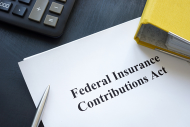 Federal Insurance Contributions Act document illustrating employer FICA tax responsibilities for Social Security and Medicare payroll taxes